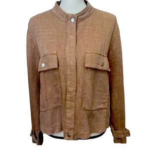 Nicole Miller Linen Botton Down Jacket. Medium.